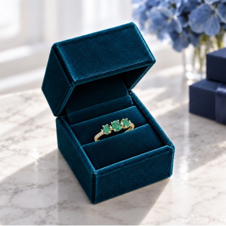 Ring Margot 18K Gold Emerald and Diamonds