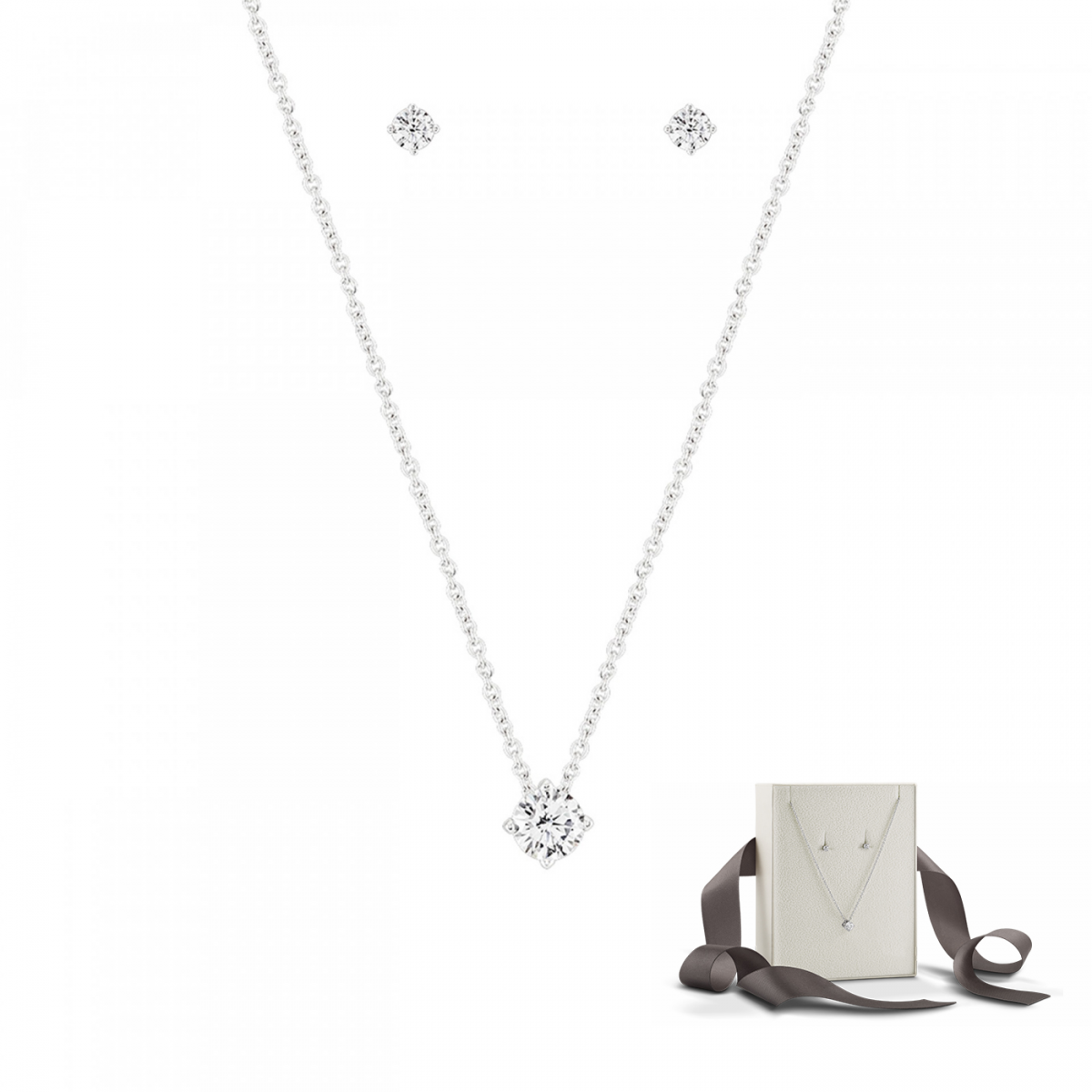 UNIKE JEWELLERY Classy Solitaire Simple Set - UK.PK.1202.0008 - BlueBird